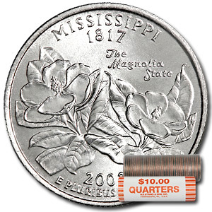 Buy 2002-D Mississippi Statehood Quarter 40-Coin Roll BU