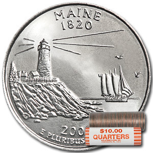 Buy 2003-D Maine Statehood Quarter 40-Coin Roll BU