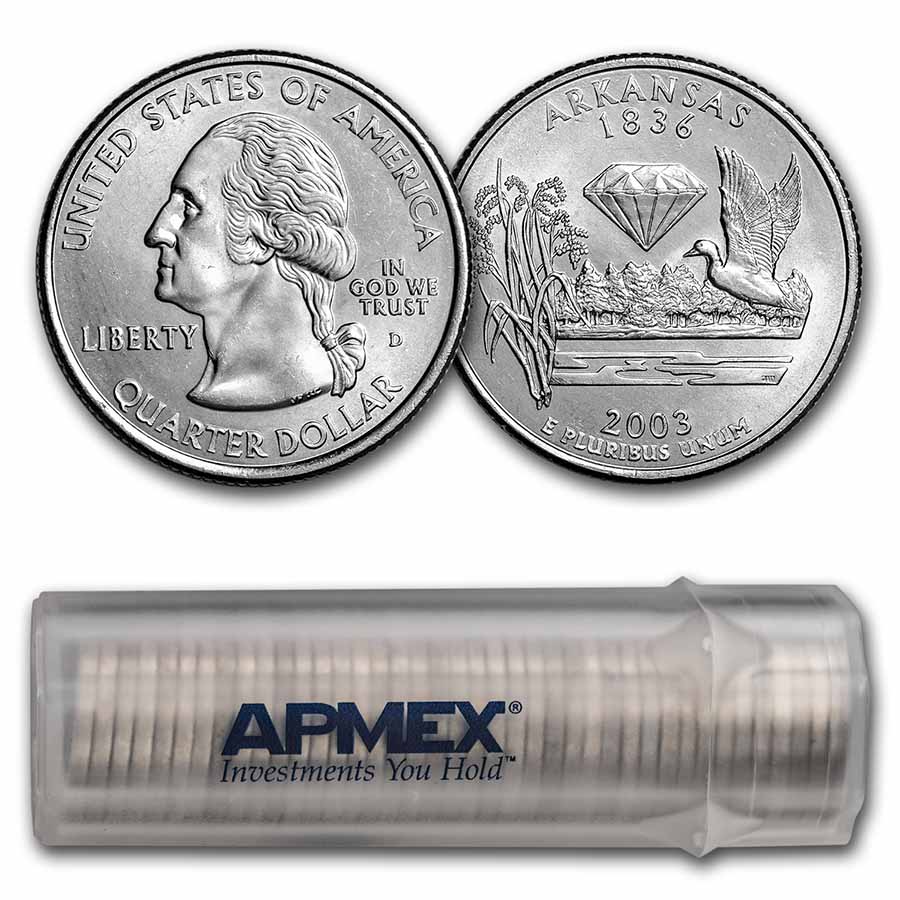 Buy 2003-D Arkansas Statehood Quarter 40-Coin Roll BU