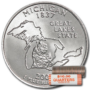 Buy 2004-P Michigan Statehood Quarter 40-Coin Roll BU