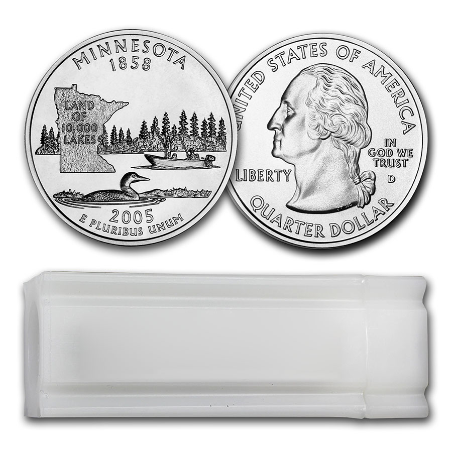Buy 2005-D Minnesota Statehood Quarter 40-Coin Roll BU