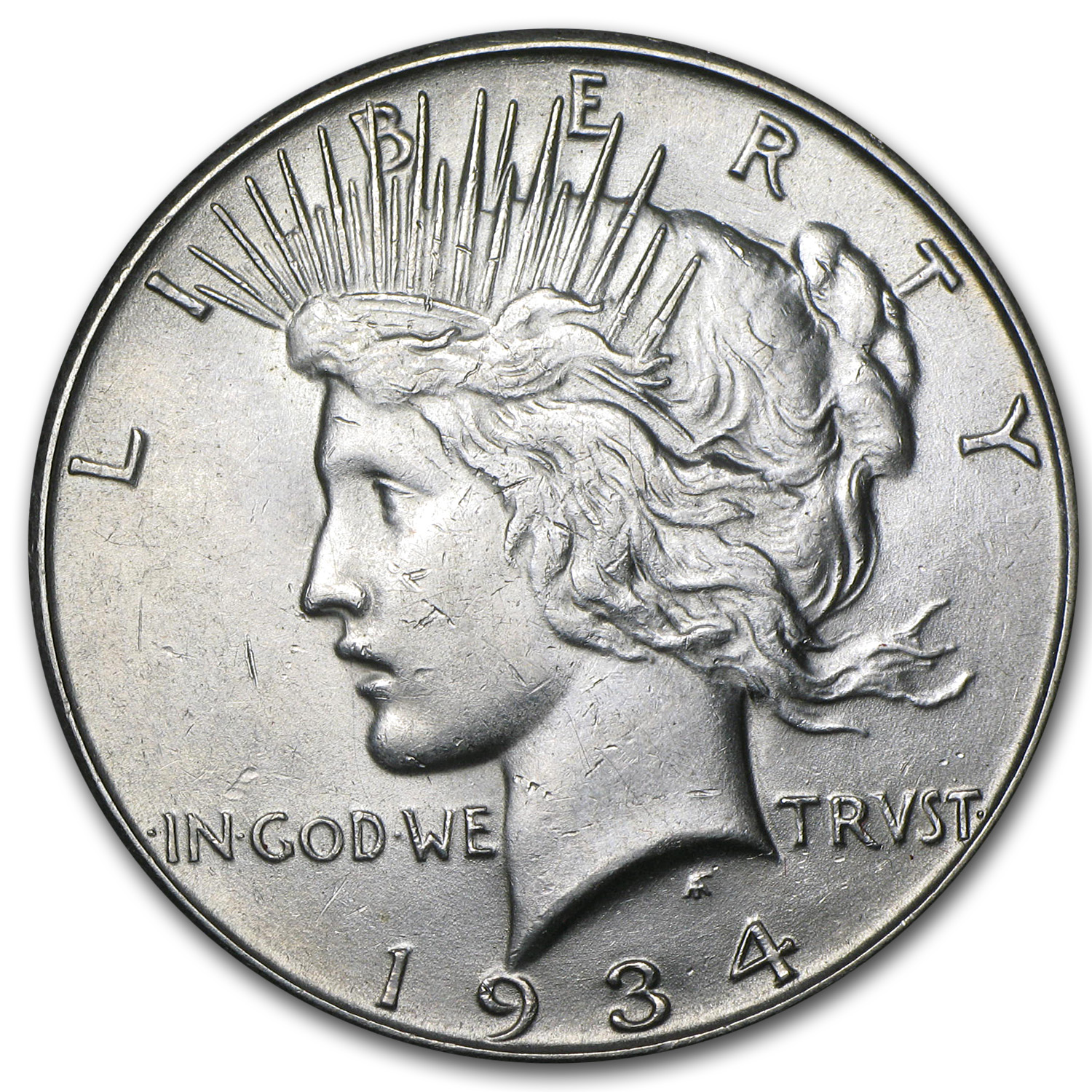Buy 1934-S Peace Dollar AU-58 - Click Image to Close