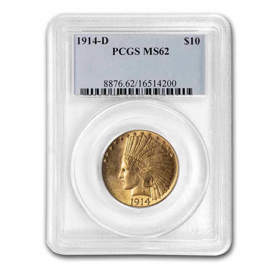 Buy 1914-D $10 Indian Gold Eagle MS-62 PCGS