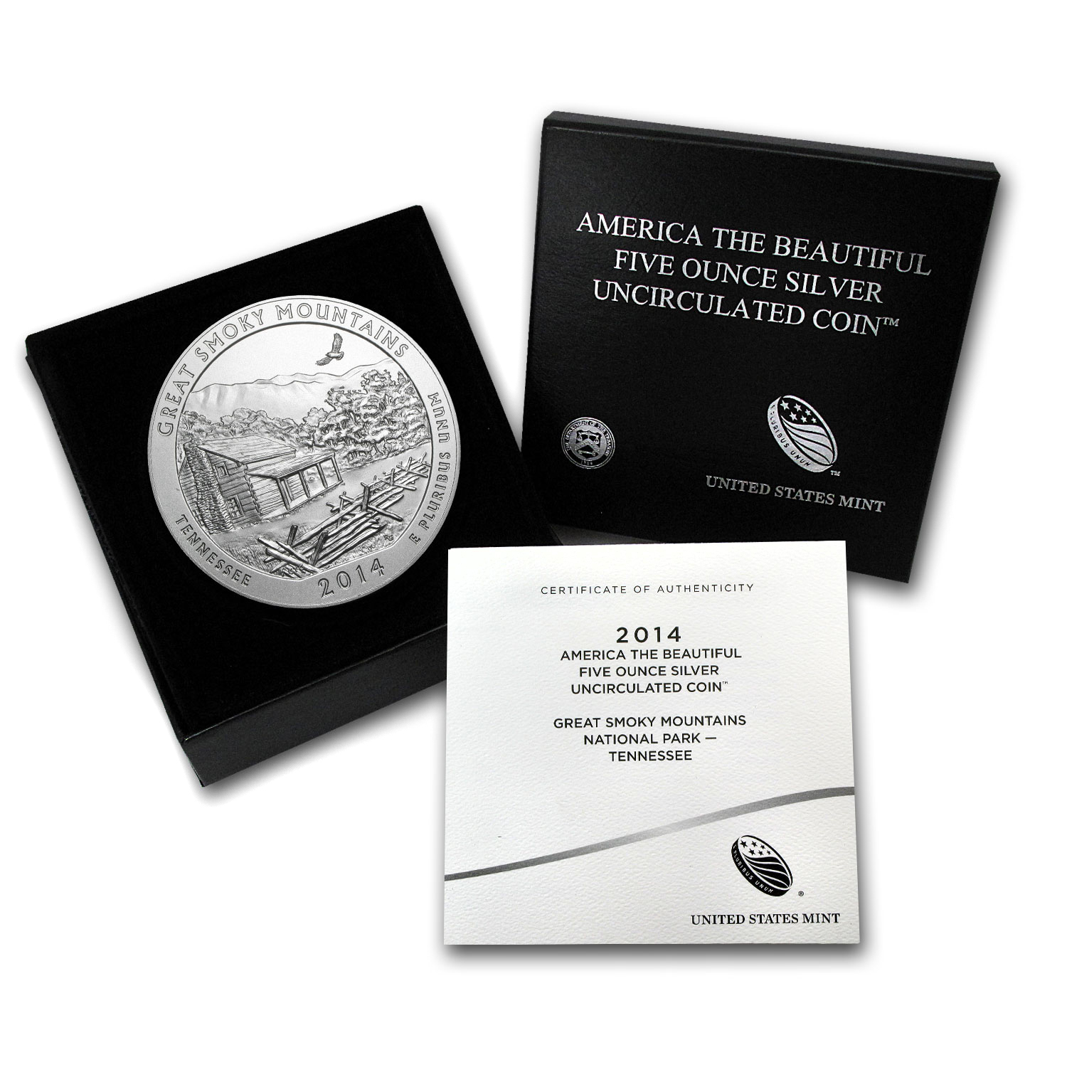 Buy 2014-P 5 oz Silver ATB Great Smoky Mountains (w/Box & COA)