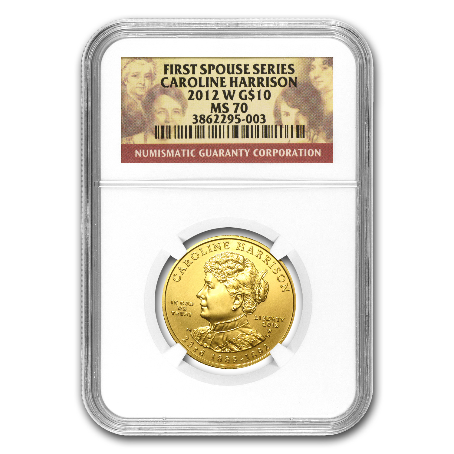 Buy 2012-W 1/2 oz Gold Caroline Harrison MS-70 NGC