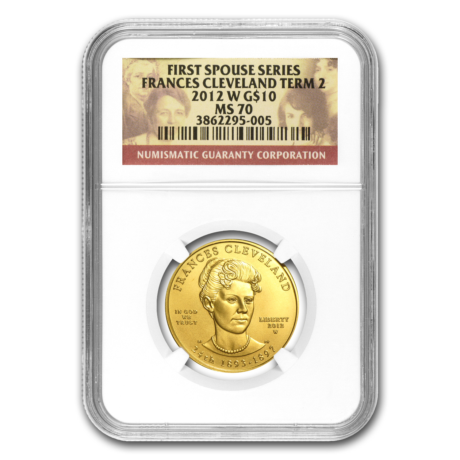 Buy 2012-W 1/2 oz Gold Frances Cleveland 2nd Term MS-70 NGC