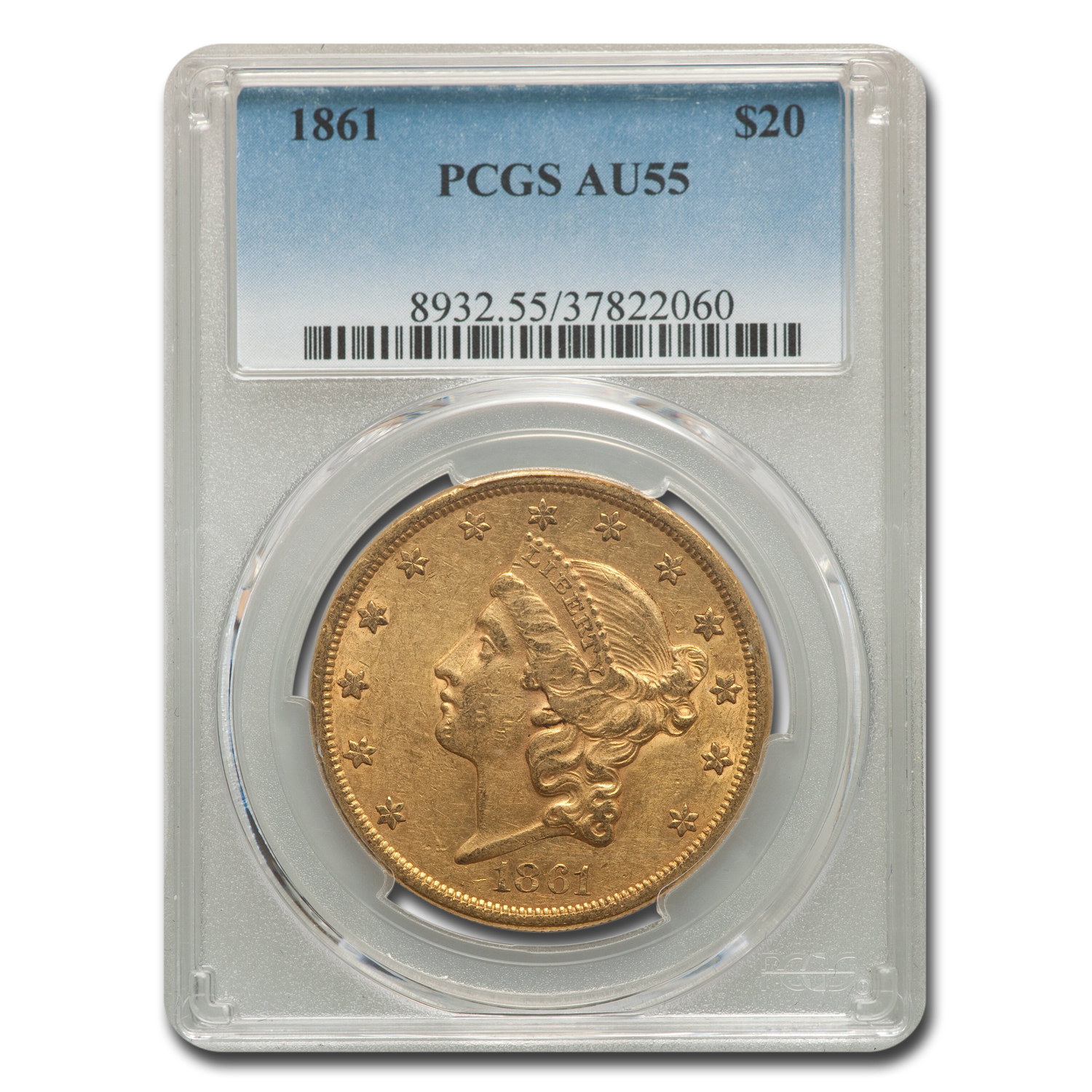 Buy 1861 $20 Liberty Gold Double Eagle AU-55 PCGS