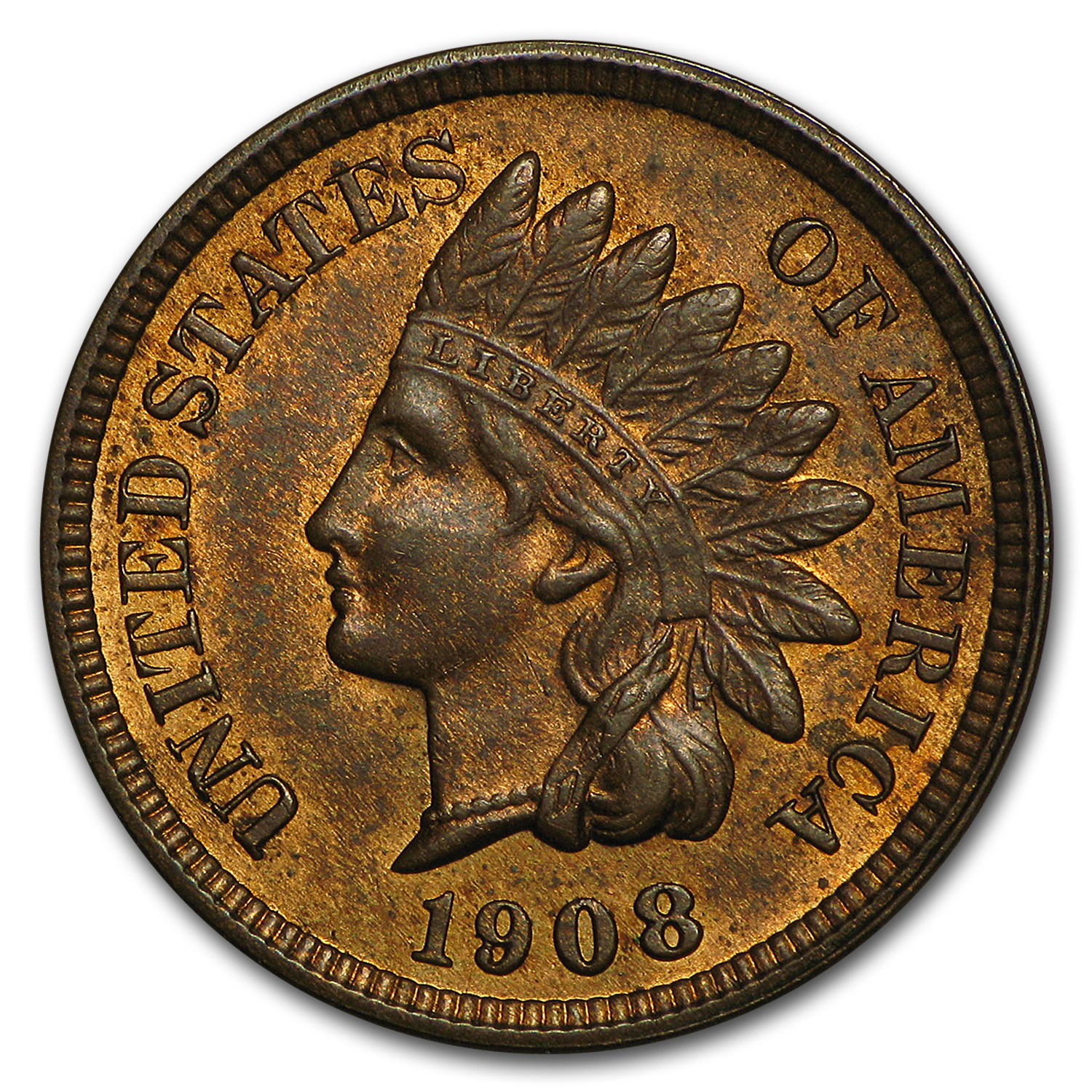 Buy 1908 Indian Head Cent Ch BU (Red/Brown)