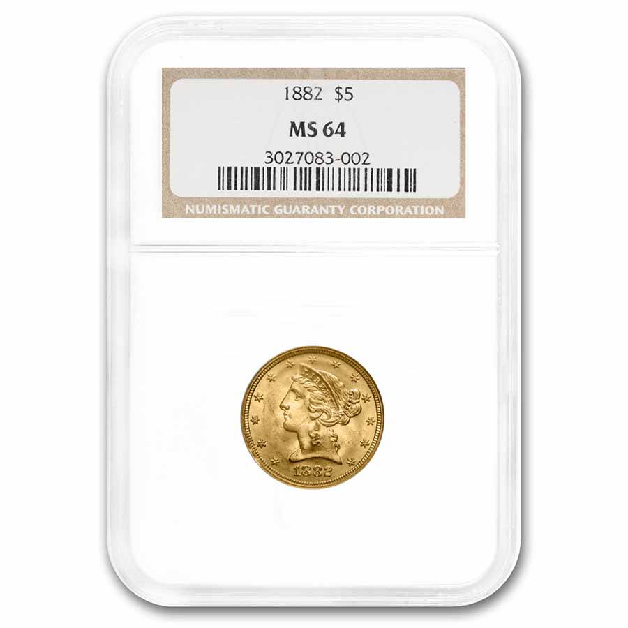 Buy 1882 $5 Liberty Gold Half Eagle MS-64 NGC - Click Image to Close