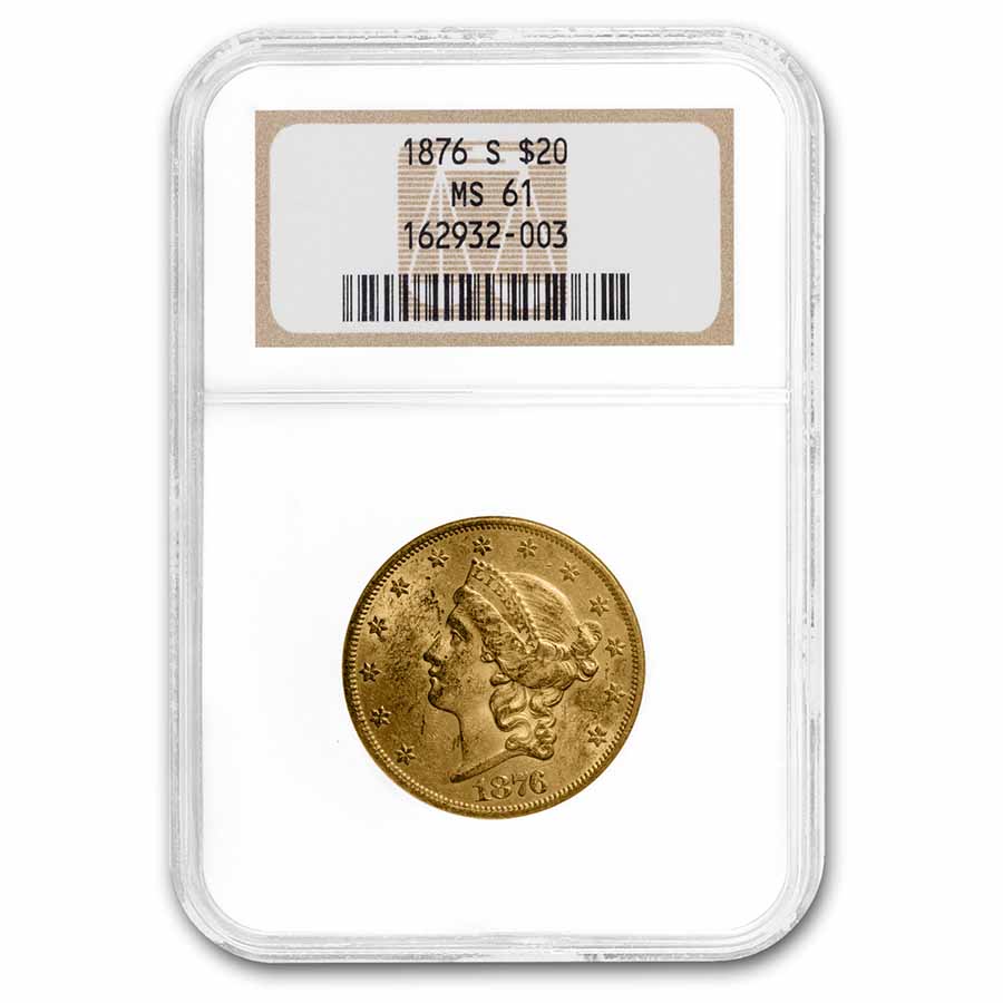Buy 1876-S $20 Liberty Gold Double Eagle MS-61 NGC