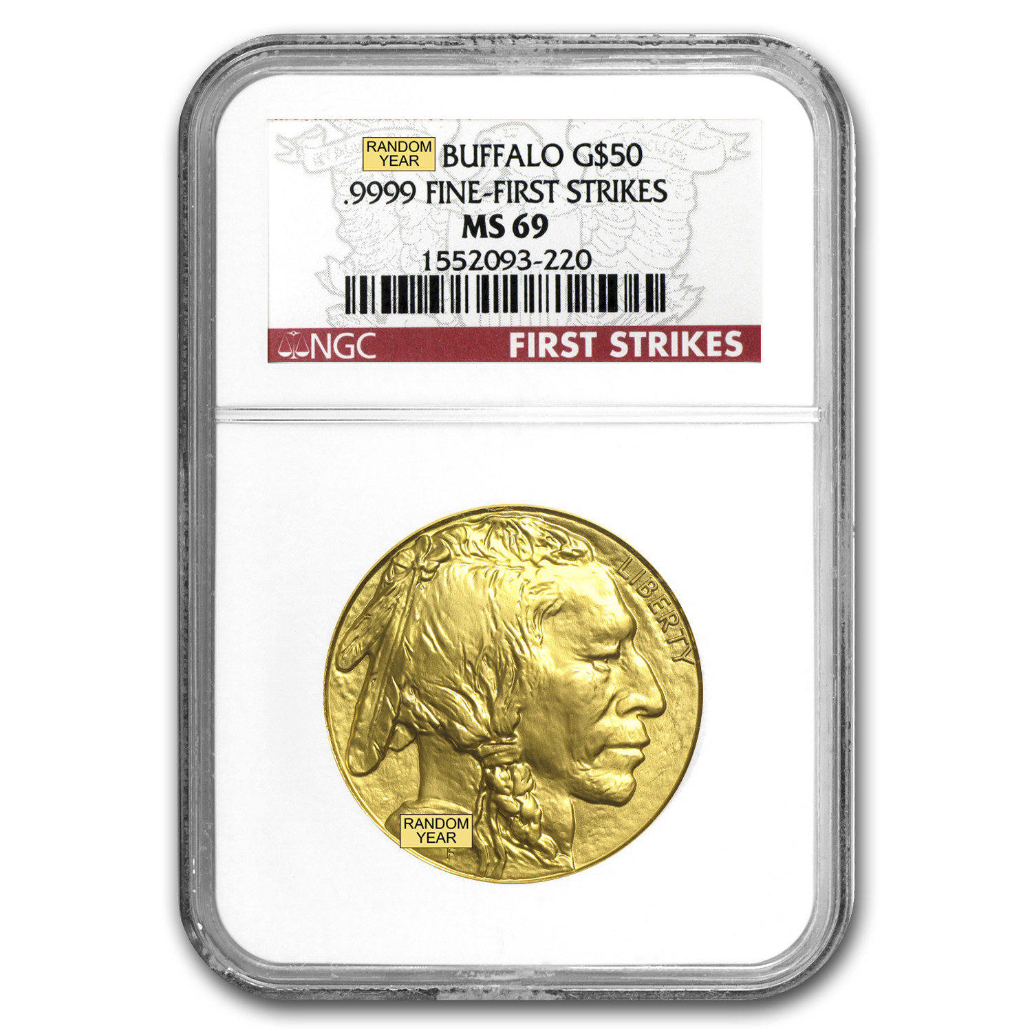 Buy 1 oz Gold Buffalo MS-69 NGC (Random Year) - Click Image to Close