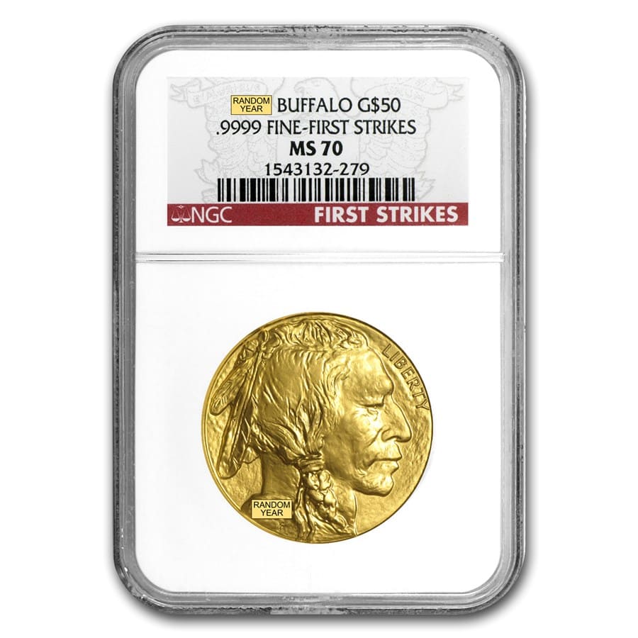 Buy 1 oz Gold Buffalo MS-70 NGC (Random Year)