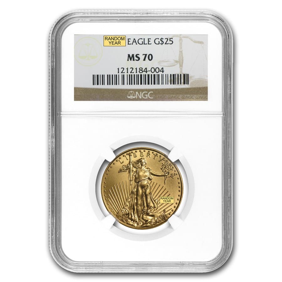 Buy 1/2 oz American Gold Eagle MS-70 NGC (Random Year)