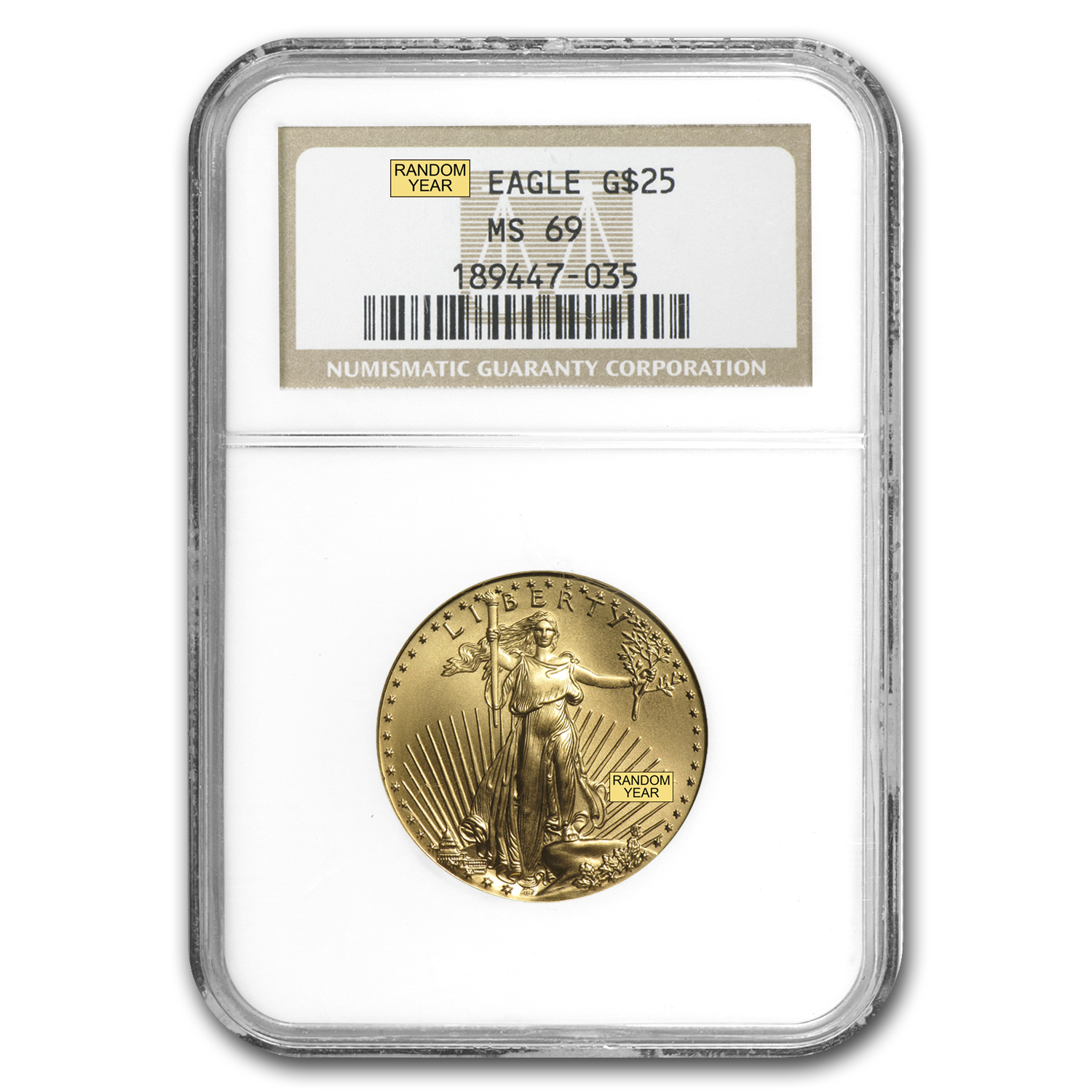 Buy 1/2 oz American Gold Eagle MS-69 NGC (Random Year)