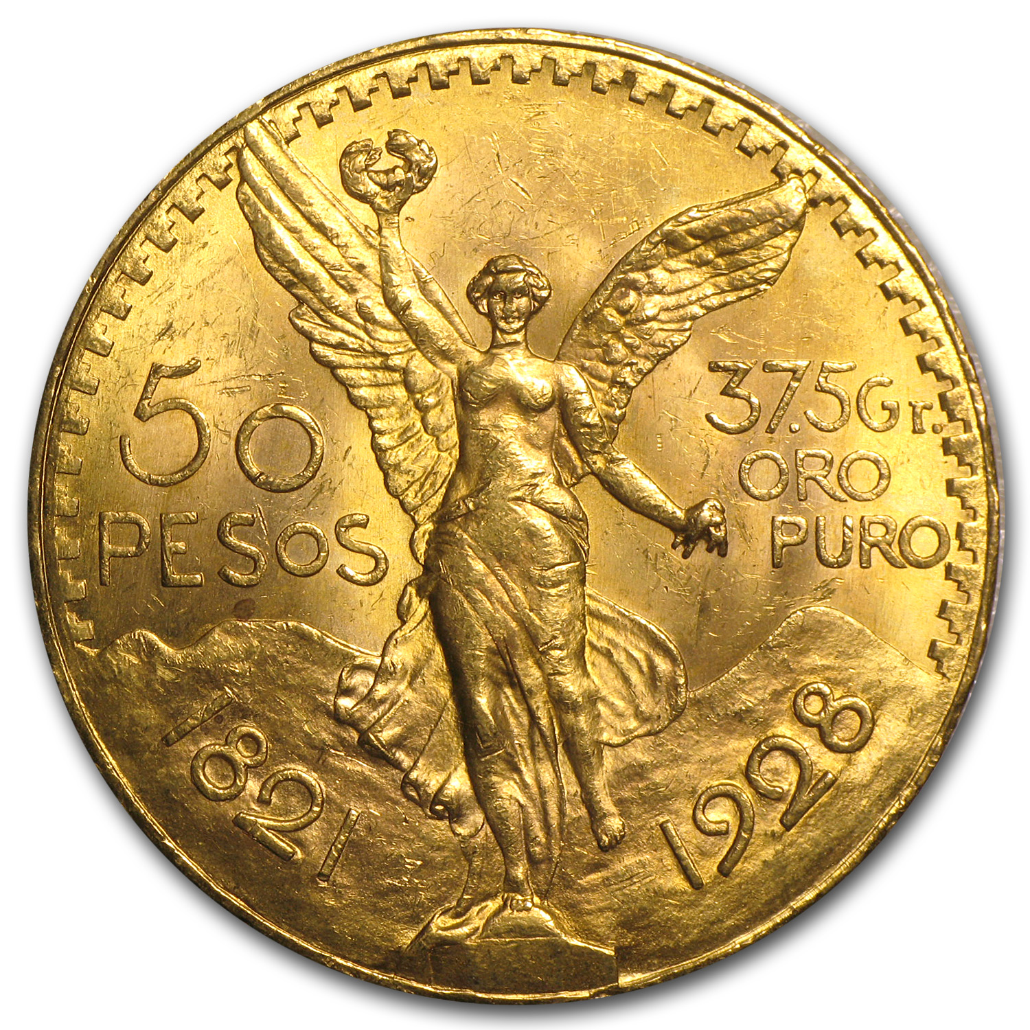 Buy 1928 Mexico Gold 50 Pesos BU