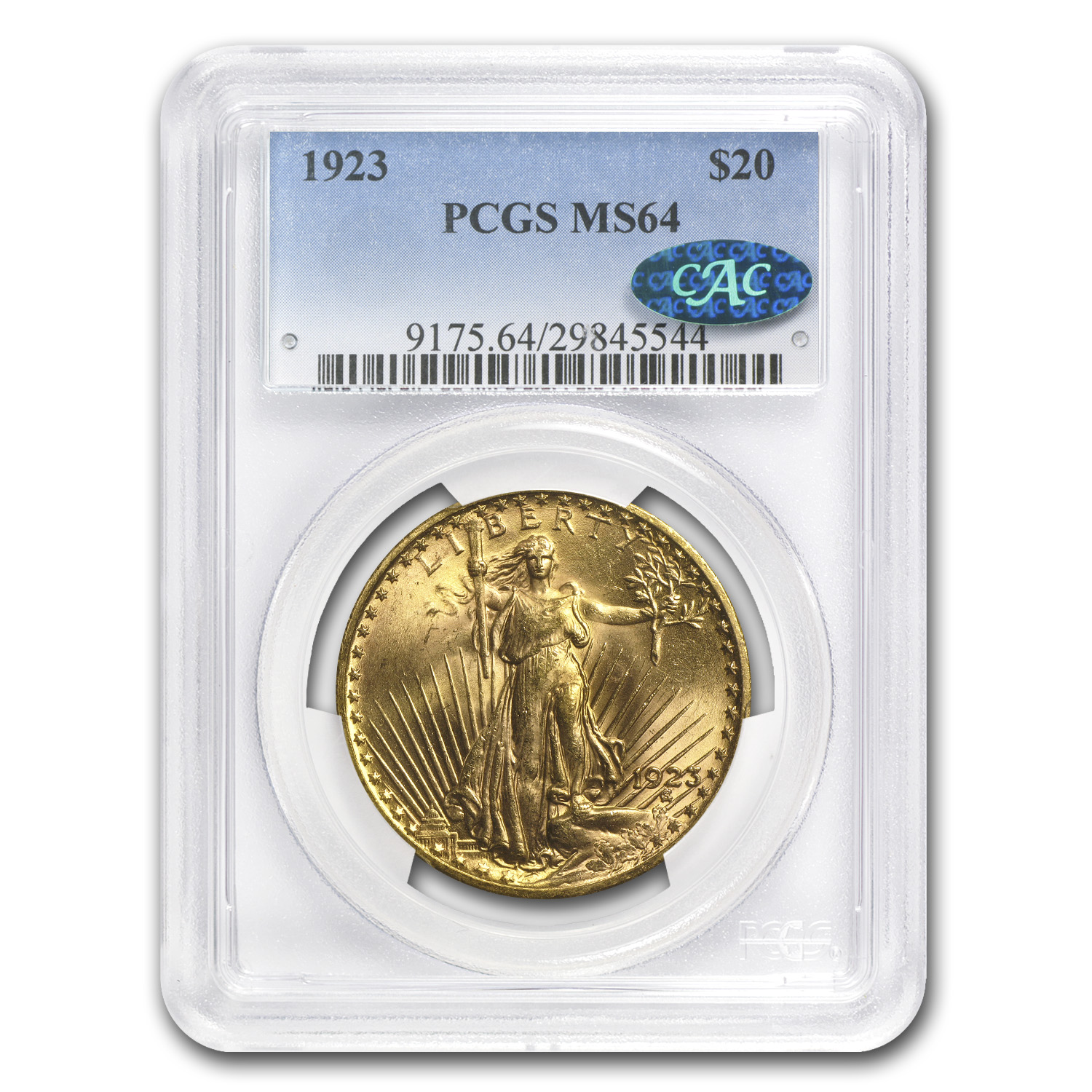 Buy 1923 $20 Saint-Gaudens Gold Double Eagle MS-64 PCGS (CAC)
