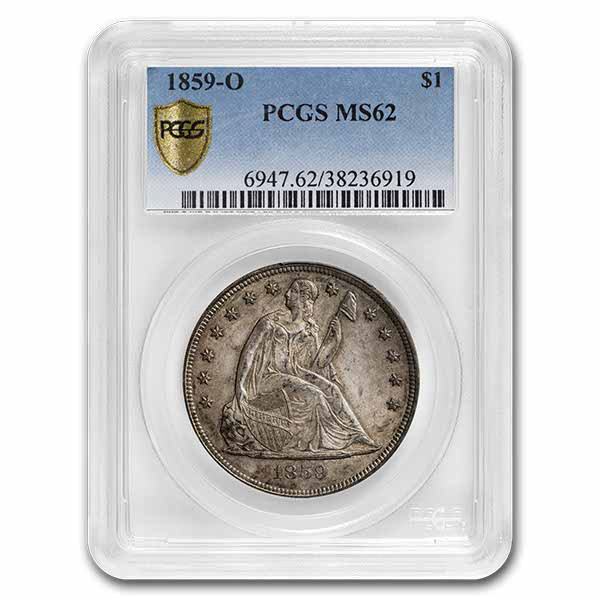 Buy 1859-O Liberty Seated Dollar MS-62 PCGS