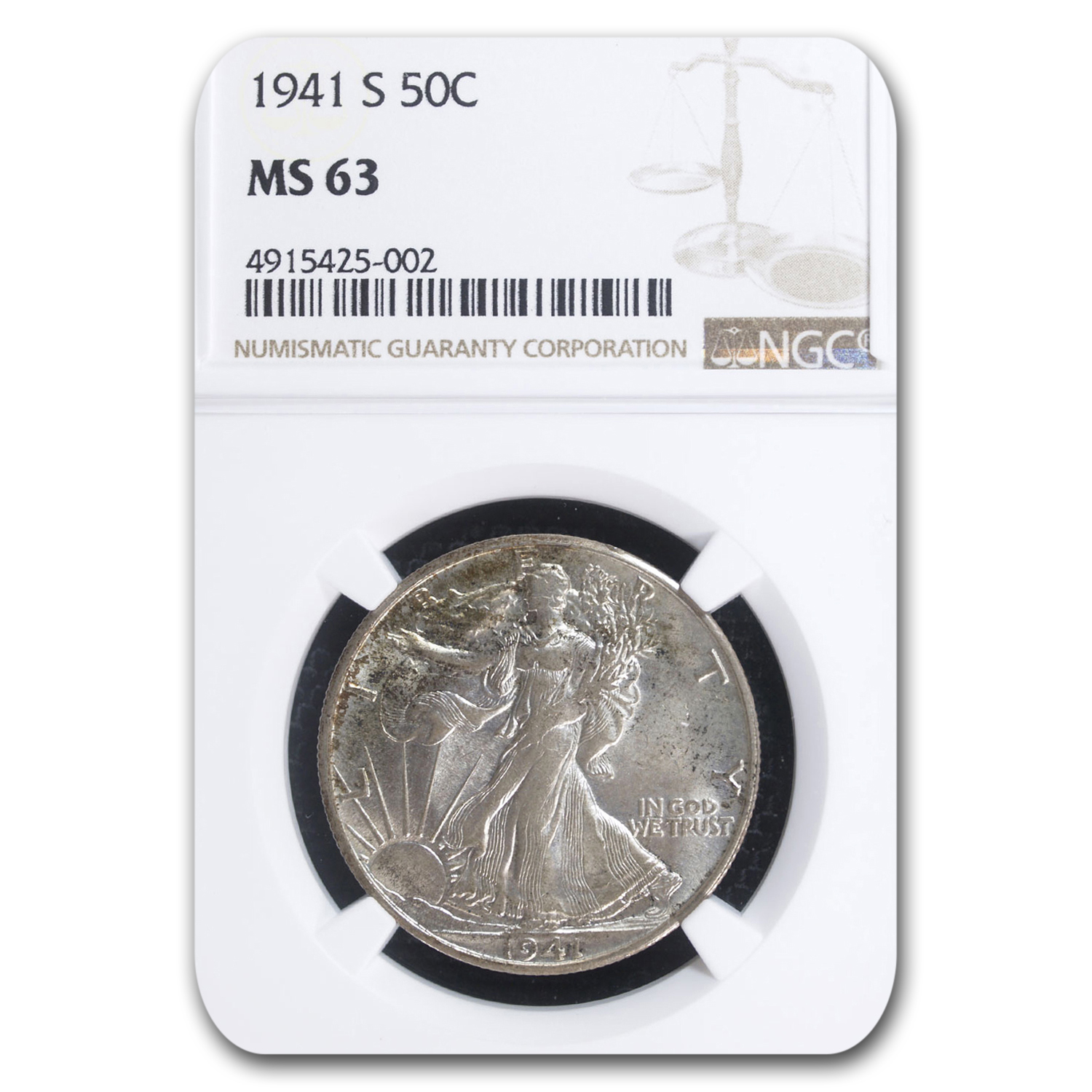 Buy 1941-S Walking Liberty Half Dollar MS-63 NGC