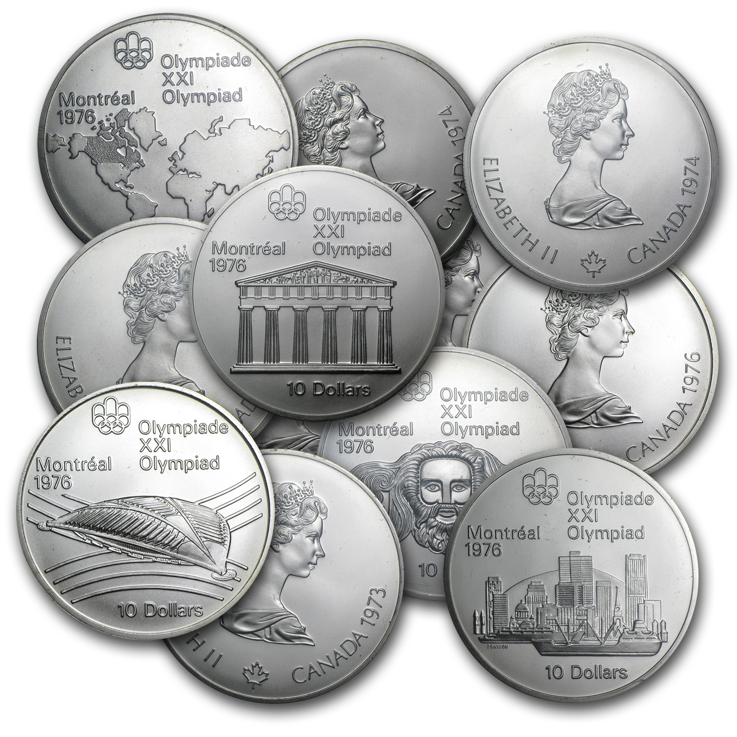 Buy 1973-1976 Canada Silver $10 Olympics BU/Proof (ASW 1.4454 oz)