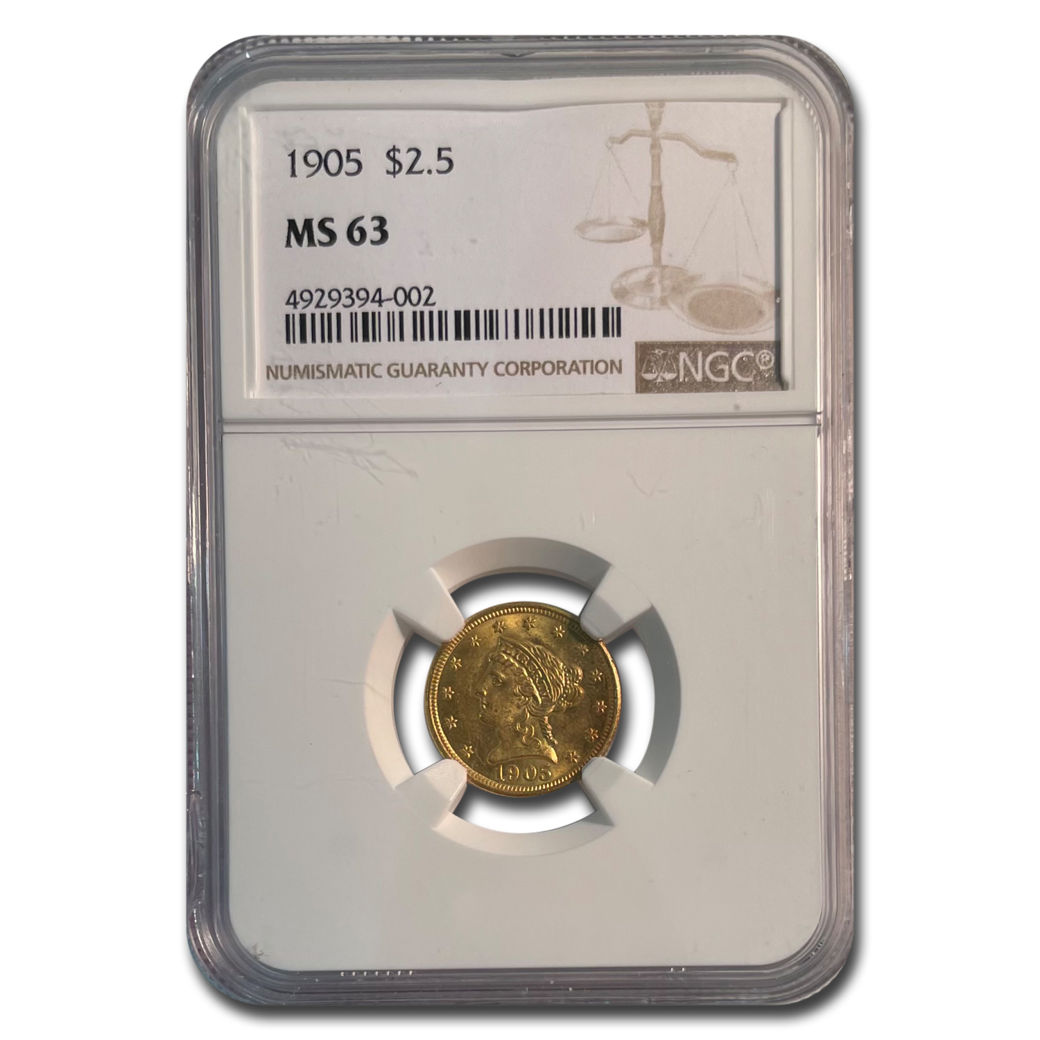 Buy 1905 $2.50 Liberty Gold Quarter Eagle MS-63 NGC