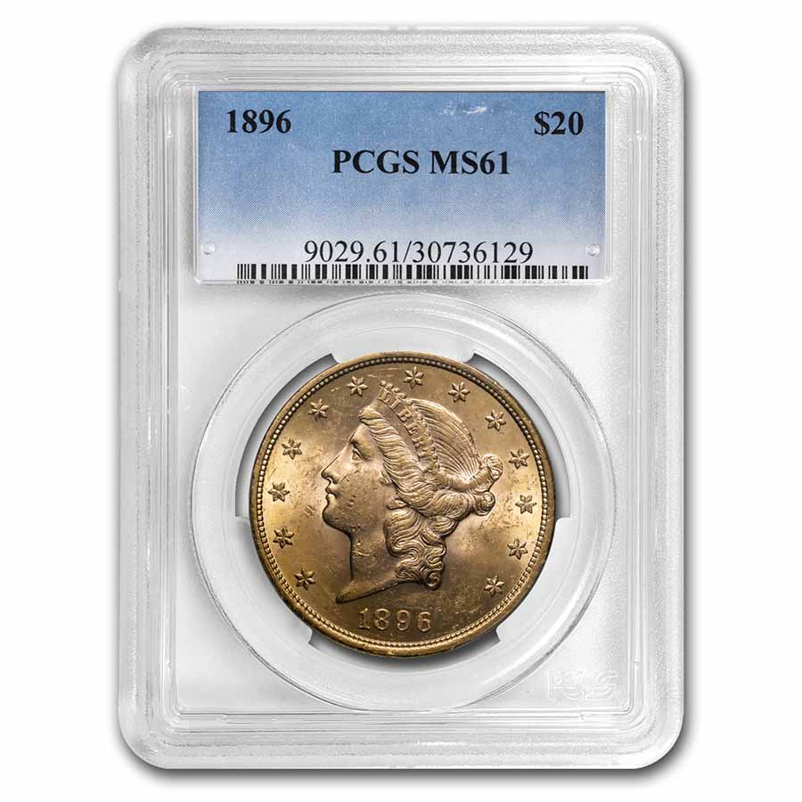 Buy 1896 $20 Liberty Gold Double Eagle MS-61 PCGS