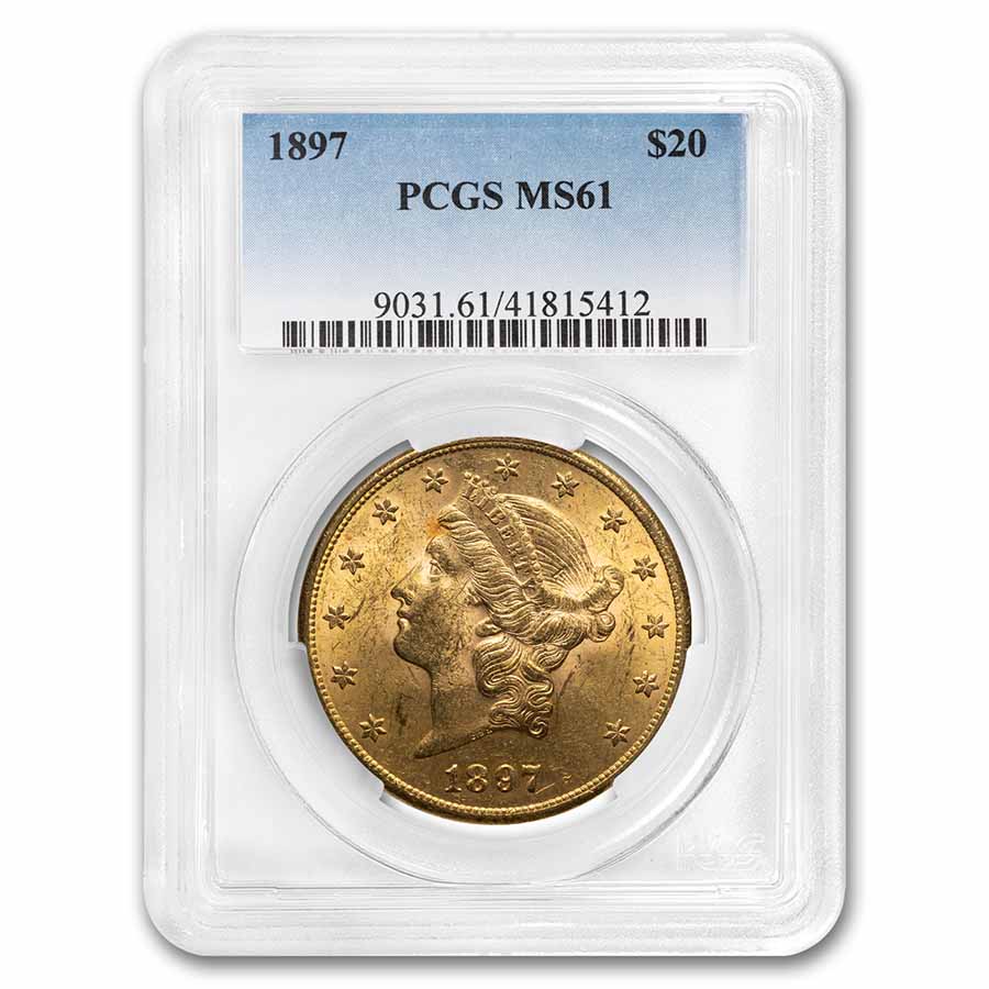 Buy 1897 $20 Liberty Gold Double Eagle MS-61 PCGS