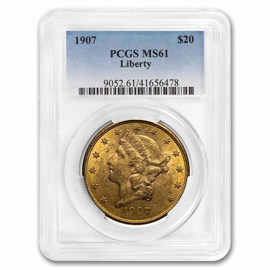 Buy 1907 $20 Liberty Gold Double Eagle MS-61 PCGS