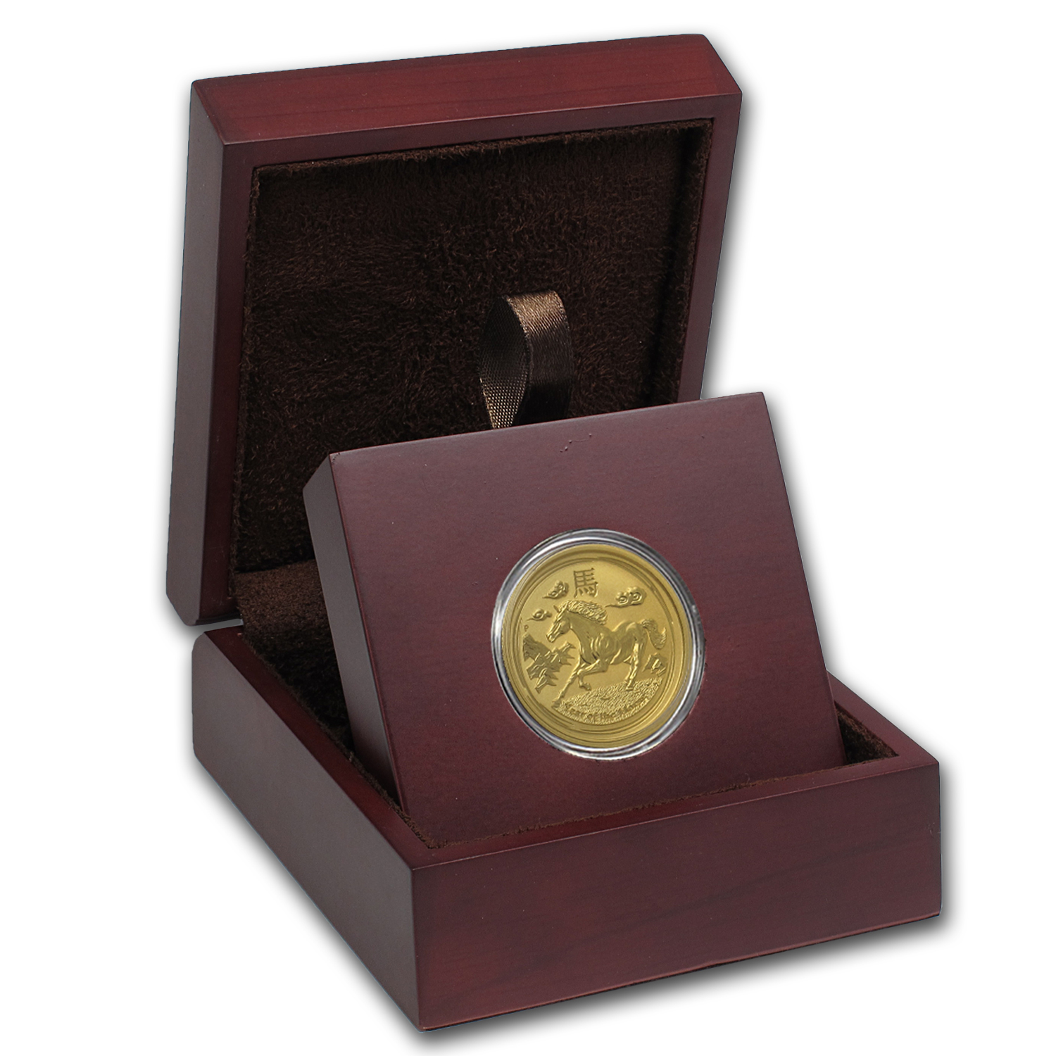 Buy APMEX Wood Gift Box - 1/2 oz Perth Mint Gold Coin Series 2