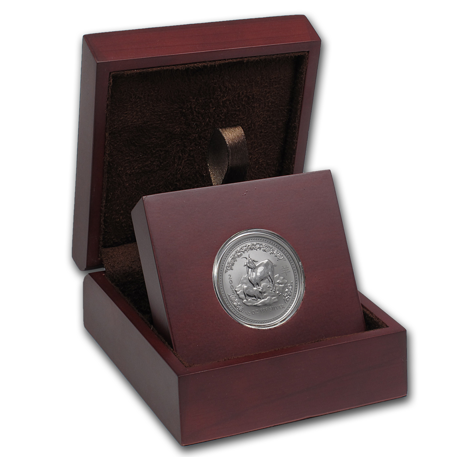 Buy APMEX Wood Box 1/2oz Perth Mint Ag Coin Sr 1 & 3
