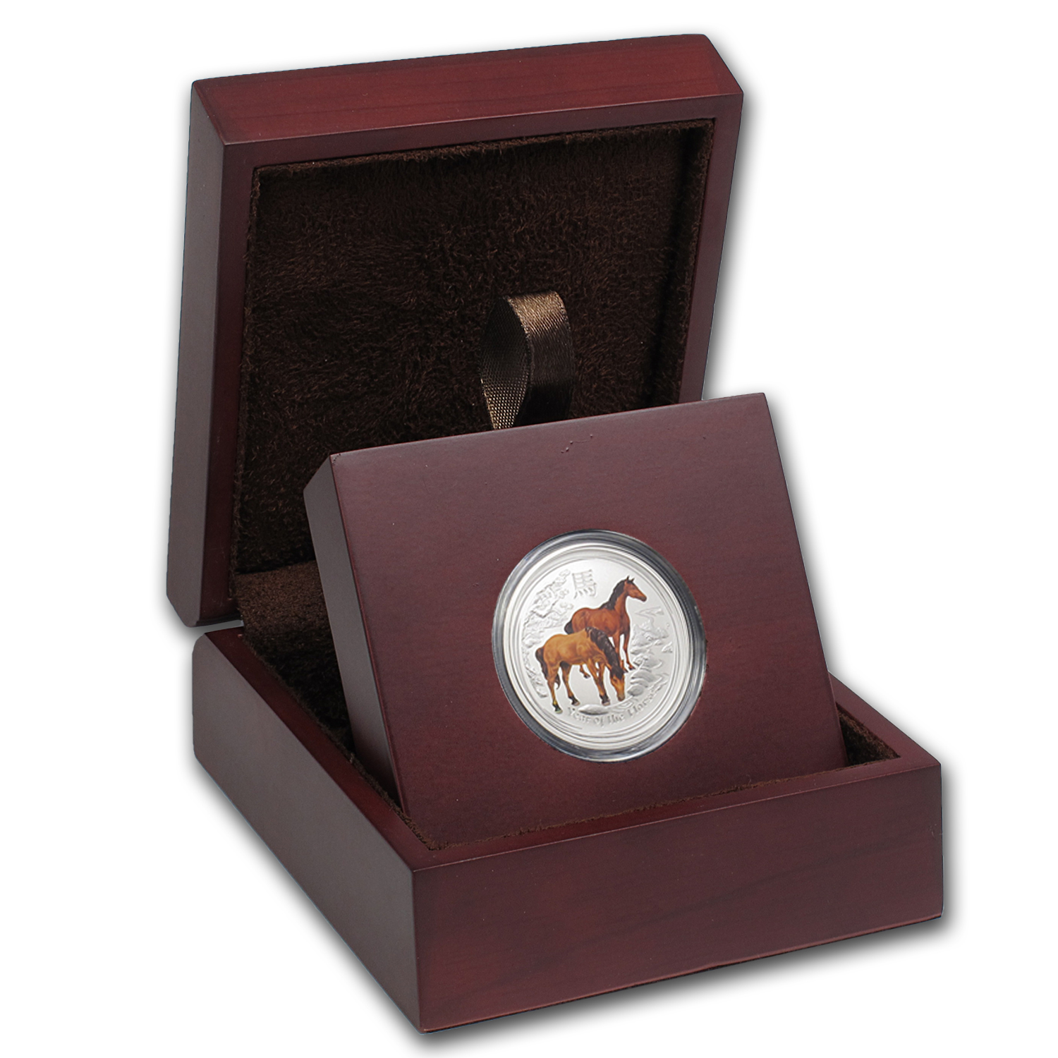 Buy APMEX Wood Gift Box - 1/2 oz Perth Mint Silver Coin Series 2