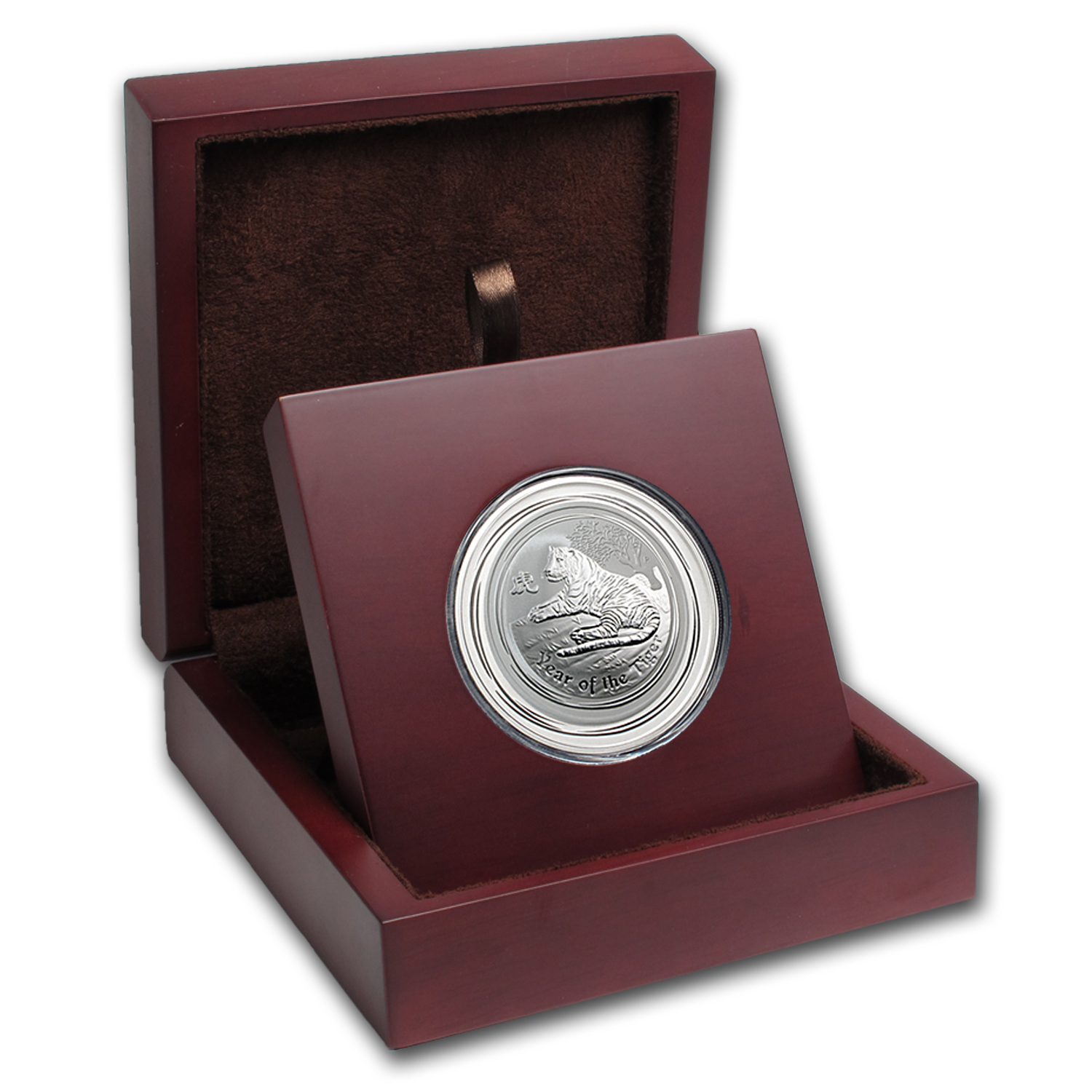 Buy APMEX Wood Gift Box - 2 oz Perth Mint Silver Coin