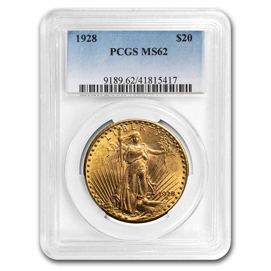 Buy 1928 $20 Saint-Gaudens Gold Double Eagle MS-62 PCGS