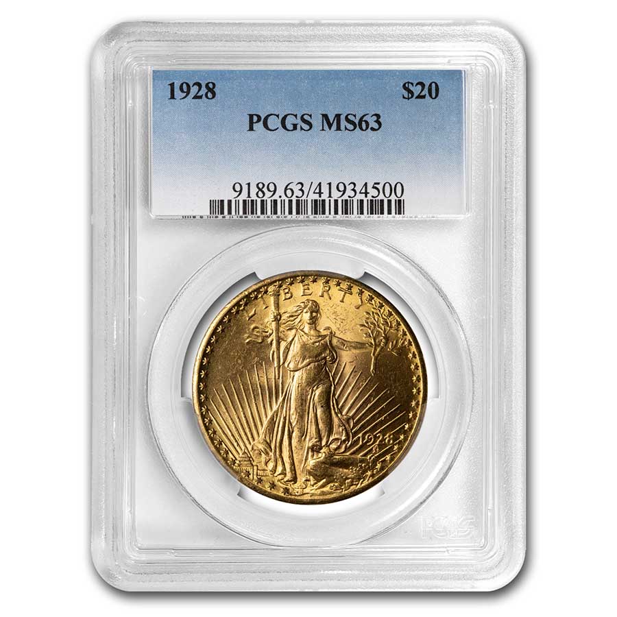 Buy 1928 $20 Saint-Gaudens Gold Double Eagle MS-63 PCGS