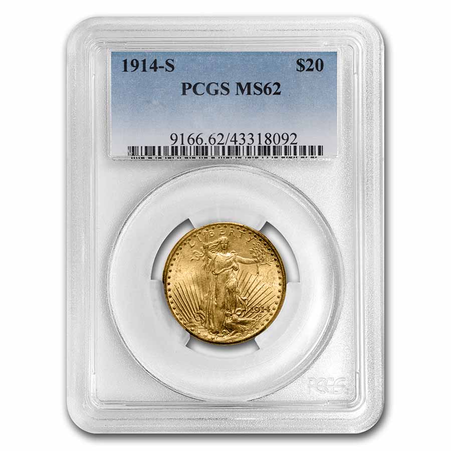 Buy 1914-S $20 Saint-Gaudens Gold Double Eagle MS-62 PCGS