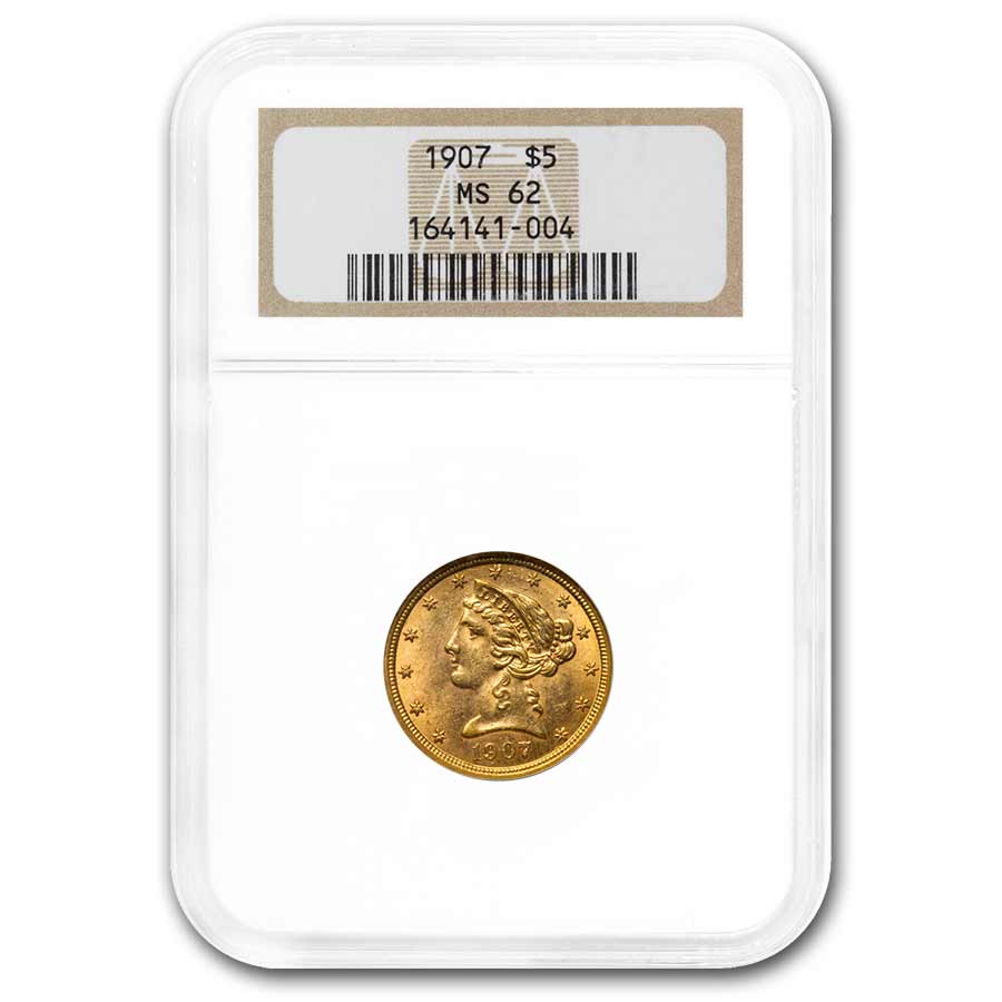Buy 1907 $5 Liberty Gold Half Eagle MS-62 NGC - Click Image to Close