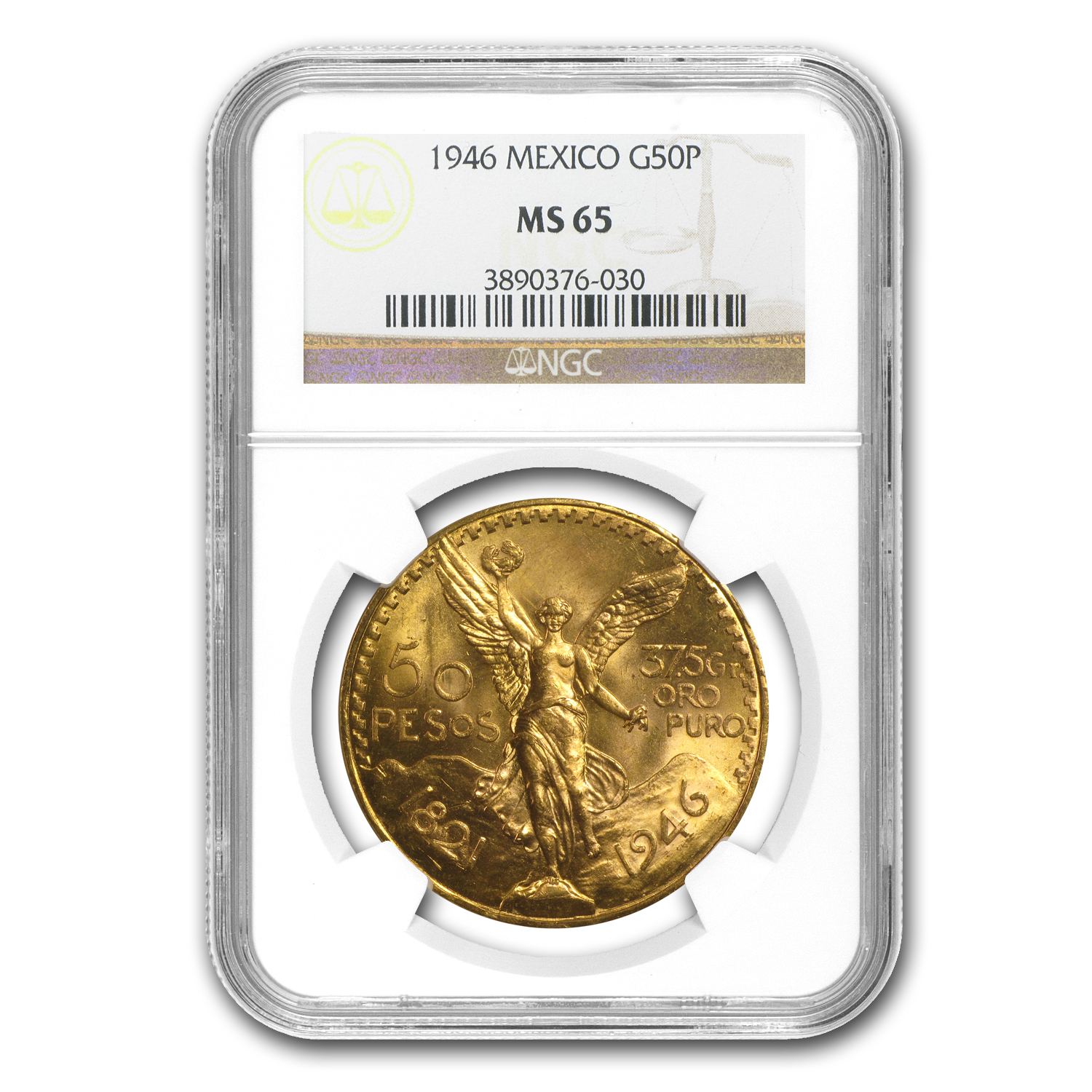 Buy 1946 Mexico Gold 50 Pesos MS-65 NGC