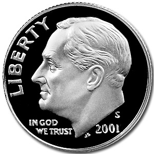 Buy 2001-S Silver Roosevelt Dime Gem Proof