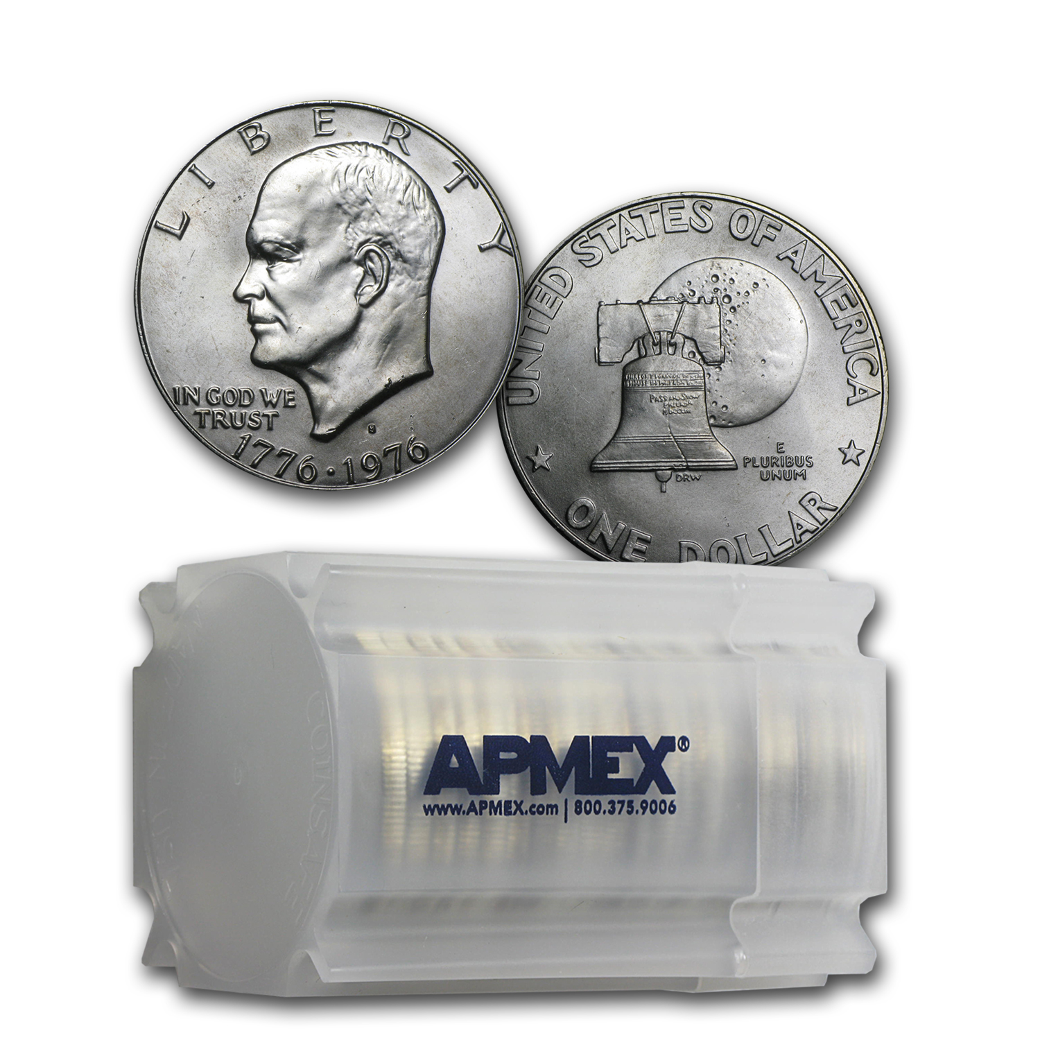 Buy 1976-S 40% Silver Eisenhower Dollar 20-Coin Roll BU