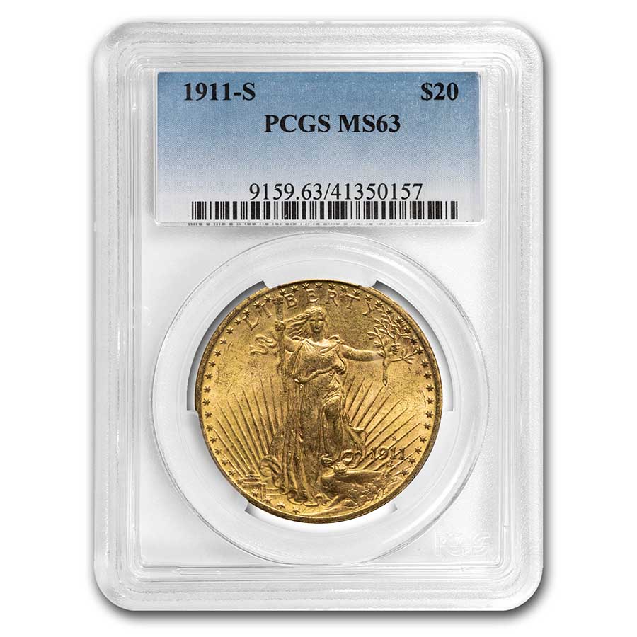 Buy 1911-S $20 Saint-Gaudens Gold Double Eagle MS-63 PCGS