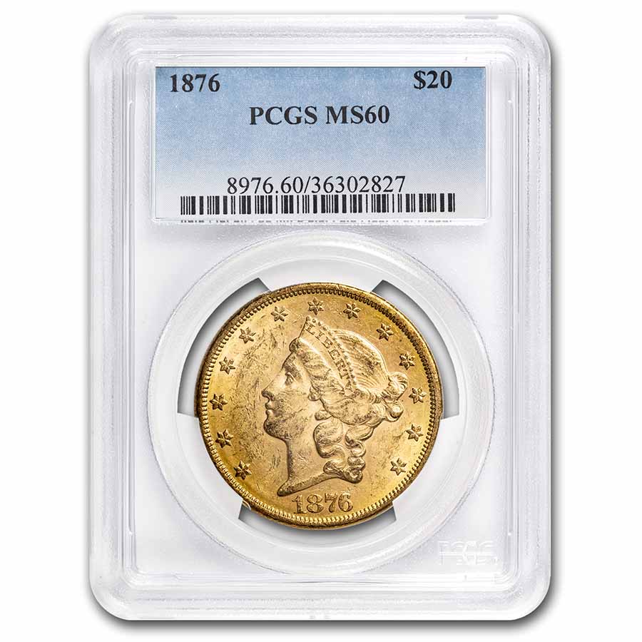 Buy 1876 $20 Liberty Gold Double Eagle MS-60 PCGS - Click Image to Close
