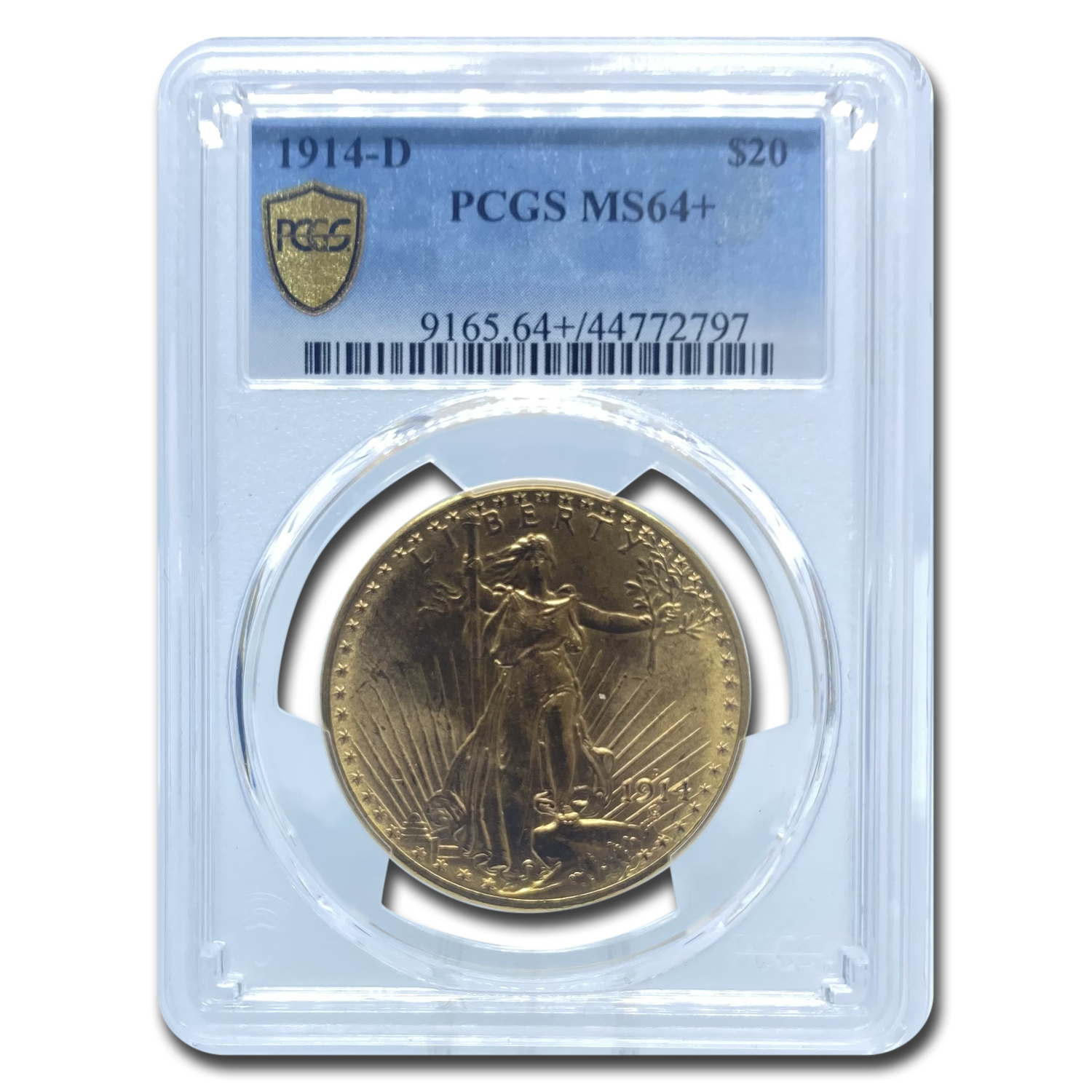 Buy 1914-D $20 Saint-Gaudens Gold Double Eagle MS-64+ PCGS