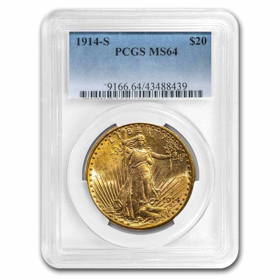 Buy 1914-S $20 Saint-Gaudens Gold Double Eagle MS-64 PCGS