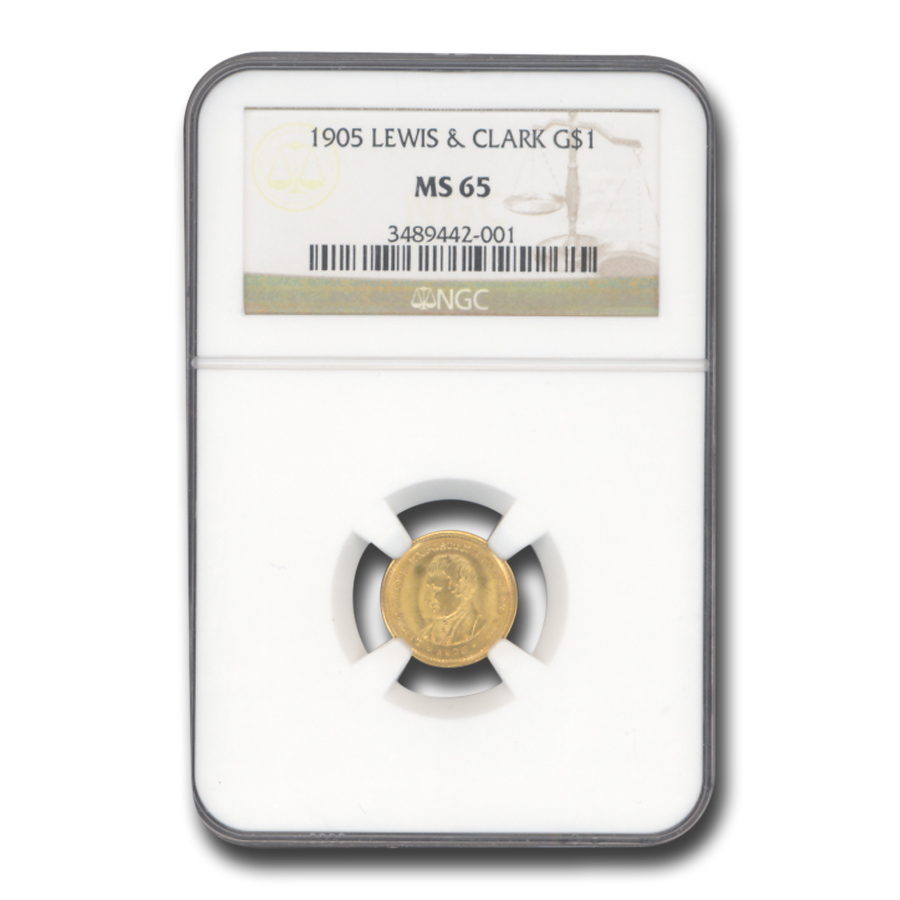 Buy 1905 Gold $1.00 Lewis & Clark MS-65 NGC