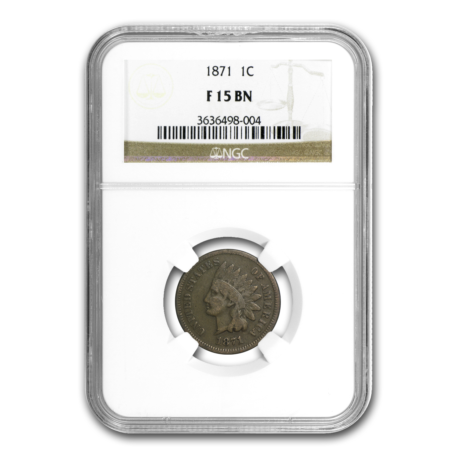 Buy 1871 Indian Head Cent Fine-15 NGC