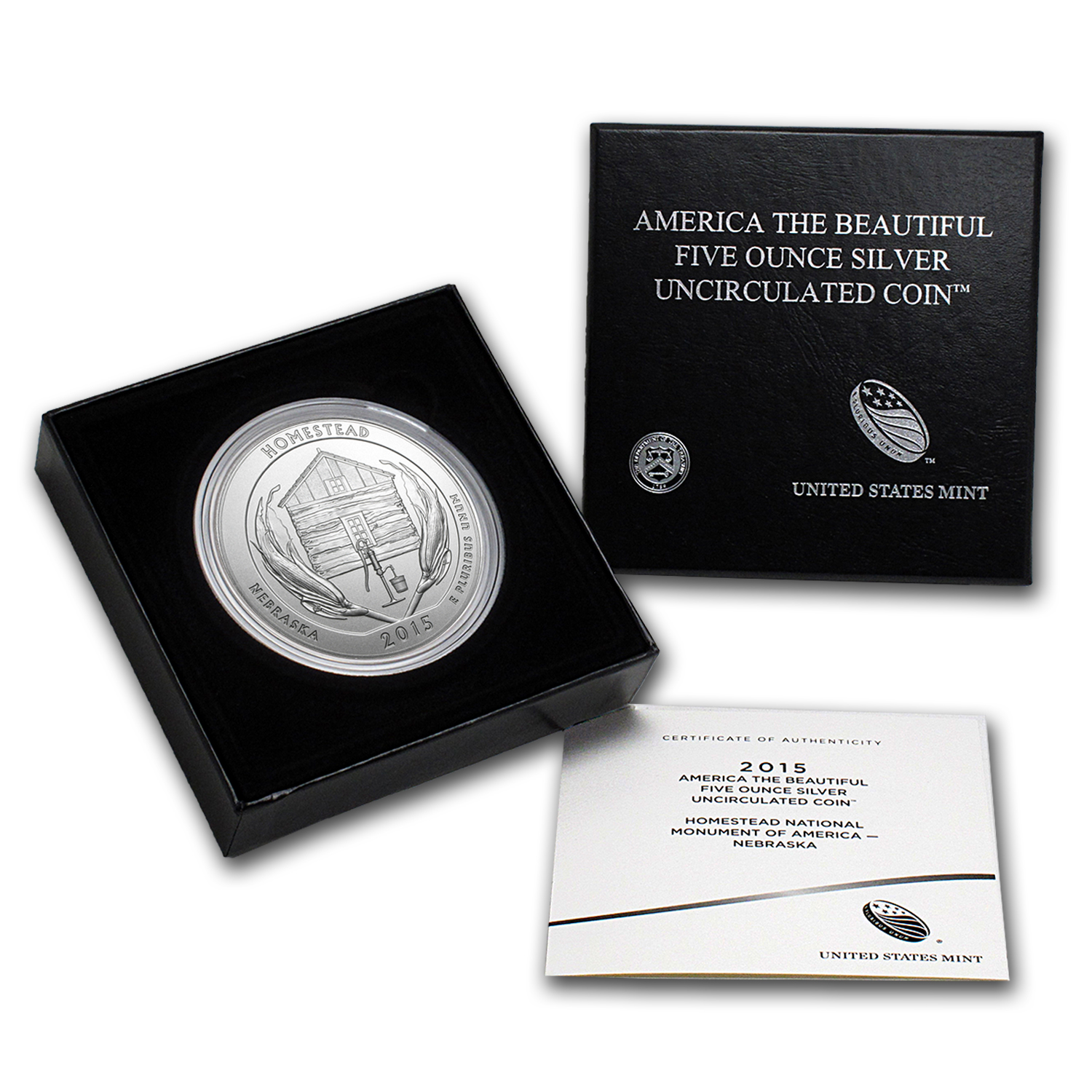 Buy 2015-P 5 oz Silver ATB Homestead (w/Box & COA)