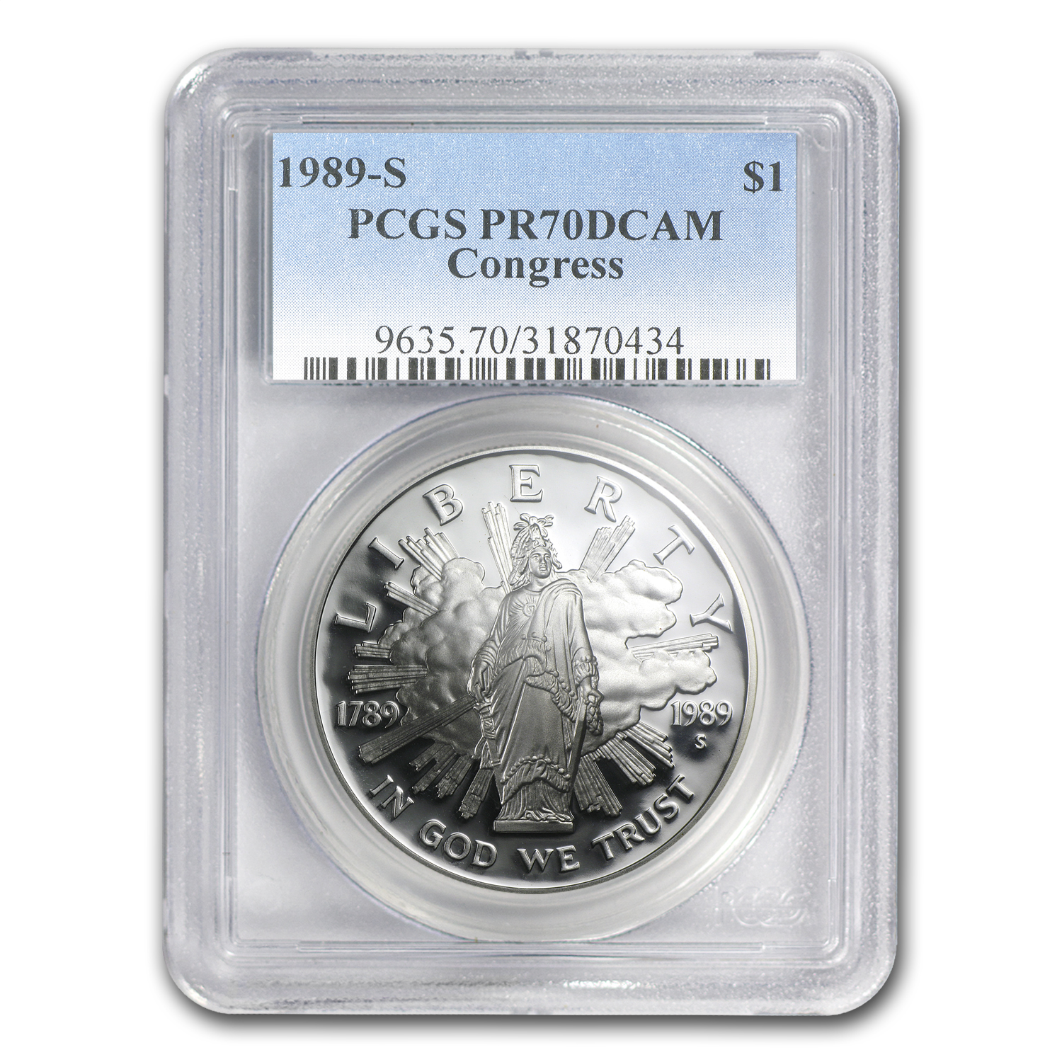 Buy 1989-S Congressional $1 Silver Commem PR-70 PCGS
