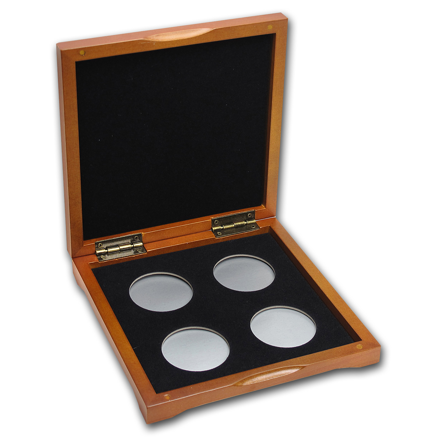 Buy 4 coin Wood Presentation Box - Fits Up to 40 mm - Click Image to Close