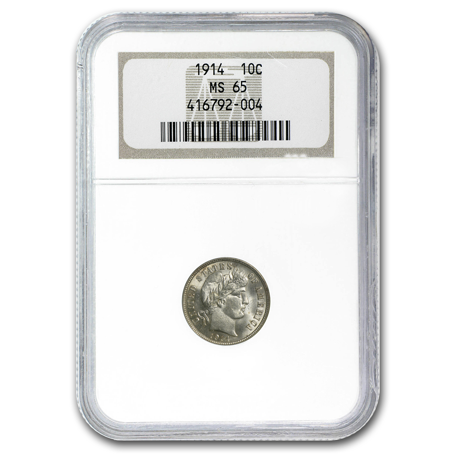 Buy 1914 Barber Dime MS-65 NGC