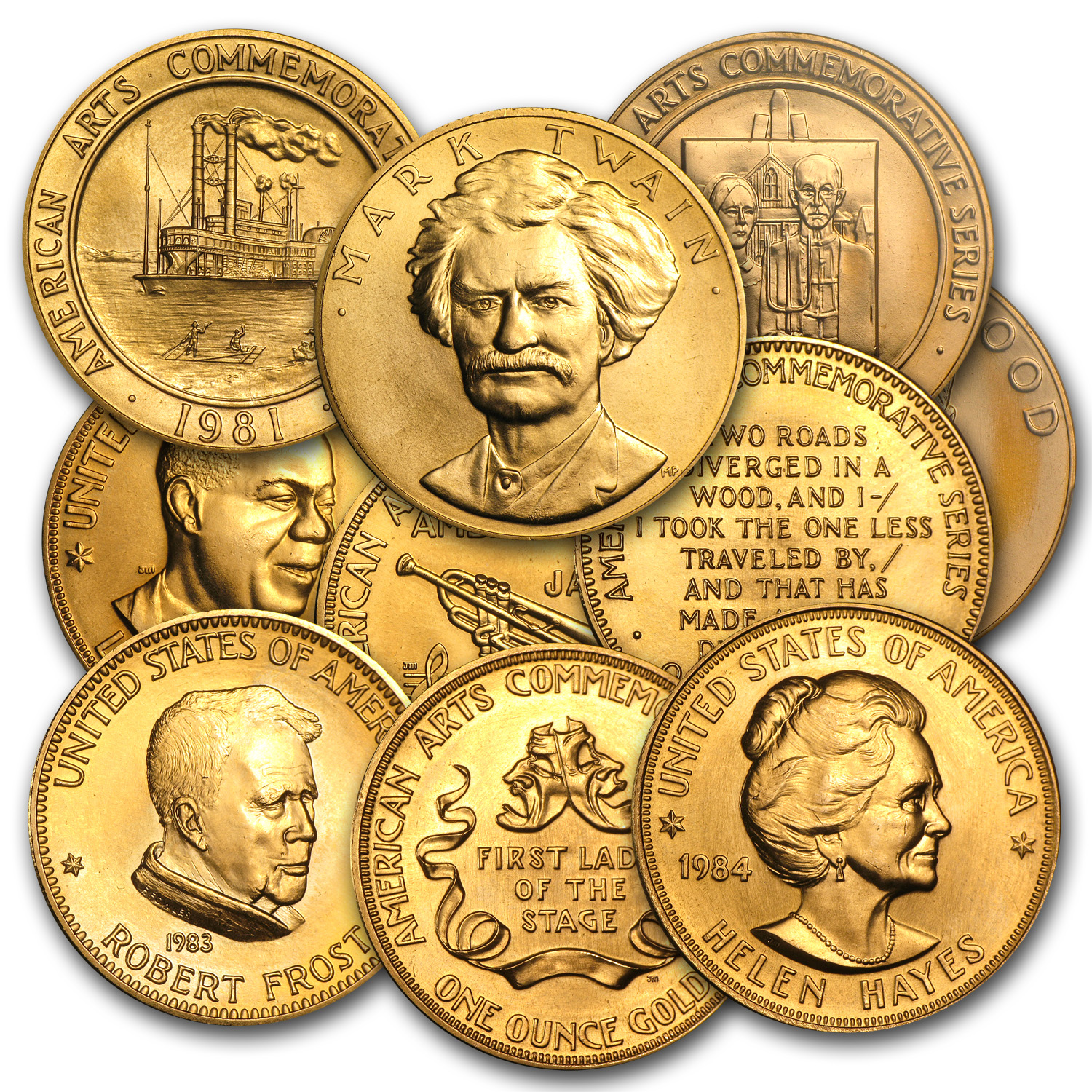 Buy U.S. Mint 1 oz Gold Commemorative Arts Medal (Random) - Click Image to Close