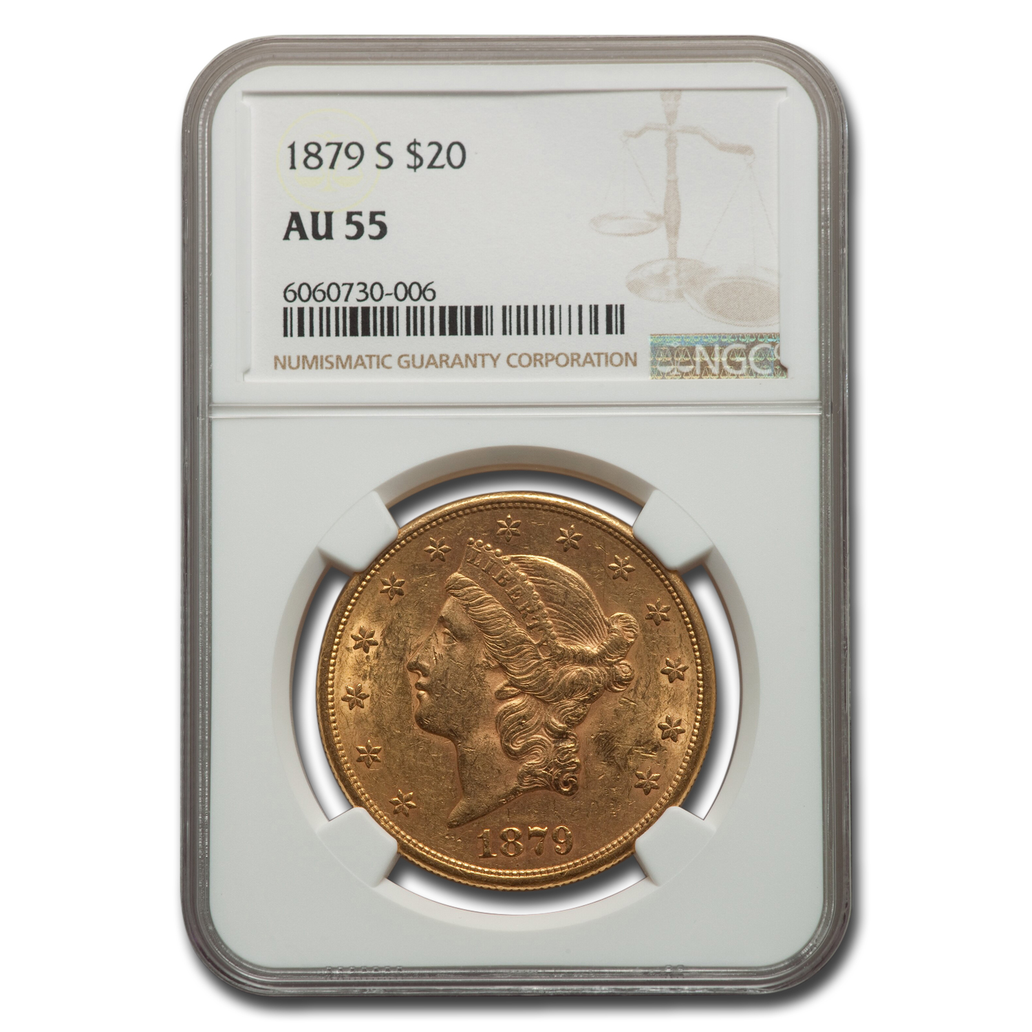 Buy 1879-S $20 Liberty Gold Double Eagle AU-55 NGC